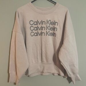 Women’s Calvin Klein Light Tan Logo Sweatshirt XL
